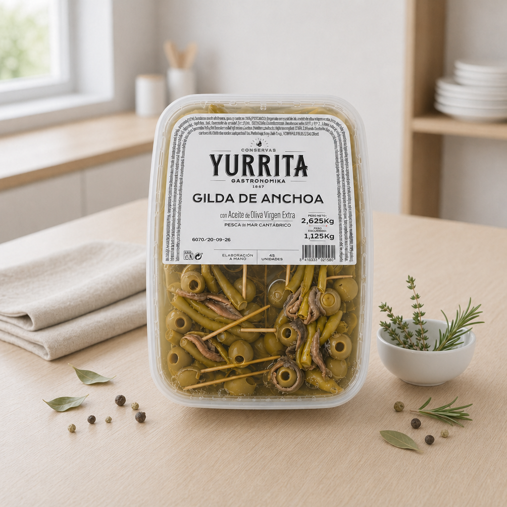 Gilda de Anchoa del Mar Cantábrico con aceite de Oliva Virgen Extra 45 uds
